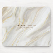 Elegante Marmeren Achtergrond Gouden Glitter Eenvo Muismat (Voorkant)