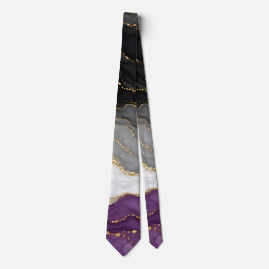 Elegante marmeren aseksuele trotskleuren stropdas (Voorkant)