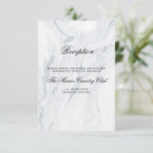 Elegante Marmeren Bruiloft Receptie Behuizing Kaar Informatiekaartje (Staand voorkant)
