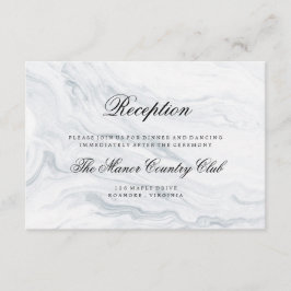Elegante Marmeren Bruiloft Receptie Behuizing Kaar Informatiekaartje