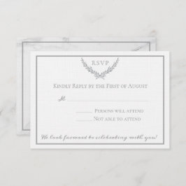 Elegante marmeren en krans bruiloft reactie kaart