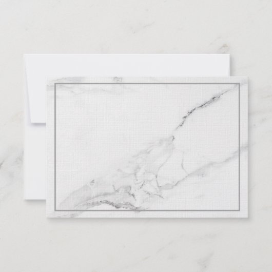 Elegante marmeren en krans huwelijksreactie kaart (Achterkant)