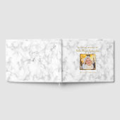 Elegante Marmeren Foto Goud Memorial Funeral Servi Gastenboek (Volledig)