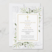 Elegante Marmeren Foto Viering van het Leven Begra Kaart (Voorkant)