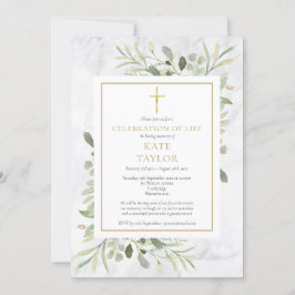 Elegante Marmeren Foto Viering van het Leven Begra Kaart