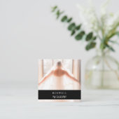 Elegante Marmeren Fotografie Vierkante Visitekaartje (Staand voorkant)