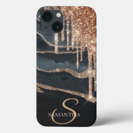 Elegante marmeren glinsterdruppels Case-Mate iPhone case