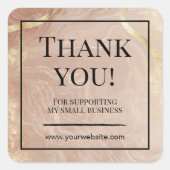 Elegante Marmeren Glitter Dank u Business Sticker (Voorkant)