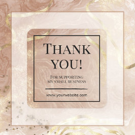Elegante Marmeren Glitter Dank u Business Sticker