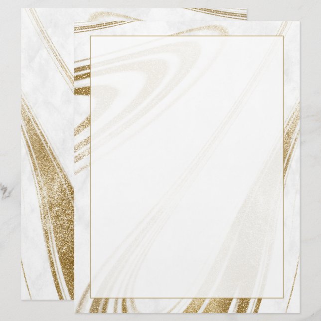 Elegante marmeren gouden briefhoofd (Voorkant / Achterkant)