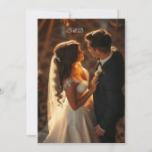 Elegante Marmeren & Gouden bruiloft uitnodiging (Achterkant)