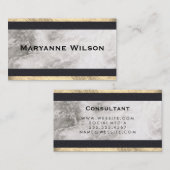 Elegante marmeren gouden lederen sierstrip visitekaartje (Voorkant / Achterkant)