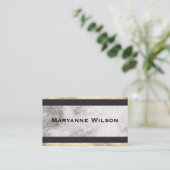 Elegante marmeren gouden lederen sierstrip visitekaartje (Staand voorkant)