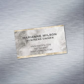 Elegante Marmeren Gouden Trim Magnetisch Visitekaartje (Voorbeeld)