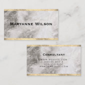 Elegante Marmeren Gouden Trim Visitekaartje (Voorkant / Achterkant)