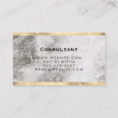 Elegante Marmeren Gouden Trim Visitekaartje (Achterkant)