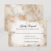 *~* Elegante Marmeren Gouden Vein AR2 Huwelijk RSV RSVP Kaartje (Voorkant / Achterkant)