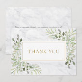 Elegante marmeren groen funerair gedenkteken goud bedankkaart (Voorkant / Achterkant)