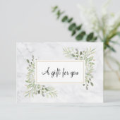 Elegante marmeren groene bloemencadeaubon (Staand voorkant)
