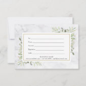 Elegante marmeren groene bloemencadeaubon (Achterkant)