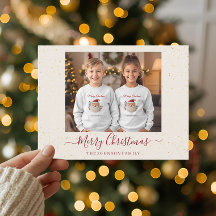 Elegante marmeren kerstkaart met enkele foto