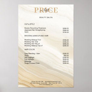 Elegante Marmeren Prijslijst Poster