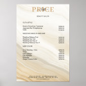 Elegante Marmeren Prijslijst Poster (Voorkant)