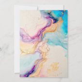 Elegante marmeren print verjaardagsfeestje kaart (Achterkant)