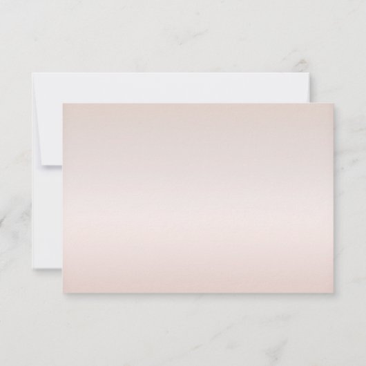 Elegante marmeren roos gouden trouw RSVP kaart (Achterkant)