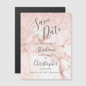 Elegante marmeren roze gouden glitters Bewaar de d (Voorkant / Achterkant)