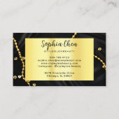 Elegante Marmeren Salon Kaart met Gouden Glitter Visitekaartje (Achterkant)