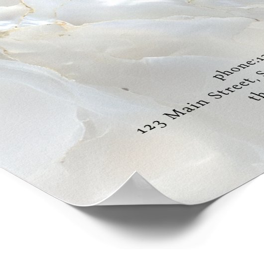 Elegante, marmeren, salon, prijslijst poster (Hoek)