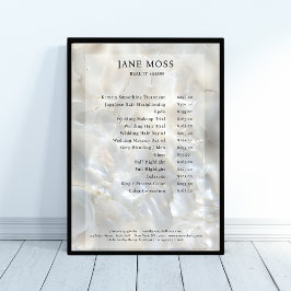 Elegante, marmeren, salon, prijstlijst poster