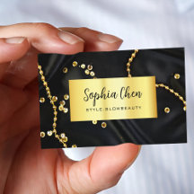 Elegante marmeren salonkaart met gouden glitter