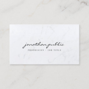 Elegante marmeren sjabloonscript Luxeprofiel Visitekaartje
