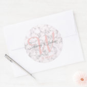 Elegante Marmeren stijl - Bruiloft bruid en bruide Ronde Sticker (Envelop)
