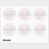 Elegante Marmeren stijl - Bruiloft bruid en bruide Ronde Sticker (Vel)
