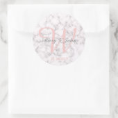 Elegante Marmeren stijl - Bruiloft bruid en bruide Ronde Sticker (Tas)