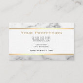 Elegante marmeren stijl  gouden Lijst Modern Visitekaartje (Achterkant)