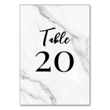 Elegante marmeren tafelnummer in zwarte script