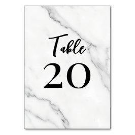 Elegante marmeren tafelnummer in zwarte script