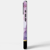 Elegante marmeren textuur met paarse en gouden ade Case-Mate iPhone case (Achterkant / Links)