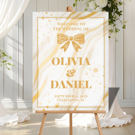 Elegante marmeren textuur welkom met goud acryl bord
