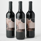 Elegante marmeren textuur wijn etiket (Flessen)