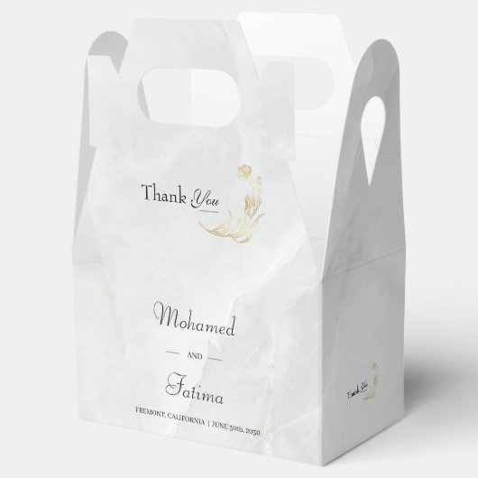 Elegante Marmeren Trouwgunstbox Bedankdoosjes (Geopend)