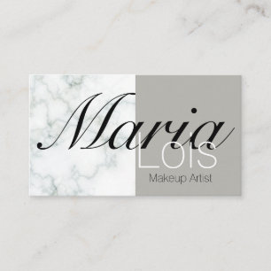 Elegante Marmeren Twee-Tonen Make-up Kunstenaar Visitekaartje