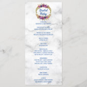 Elegante Marmeren Waterverf Bloem Gouden Bruiloft Programmakaart (Achterkant)