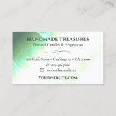 Elegante Marmeren Waterverf Floral Modern Groen Visitekaartje (Achterkant)