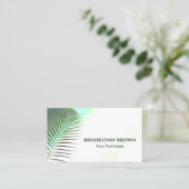 Elegante Marmeren Waterverf Floral Modern Groen Visitekaartje (Staand voorkant)