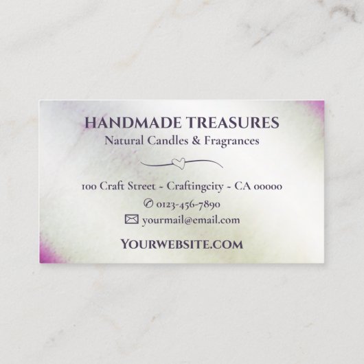 Elegante Marmeren Waterverf Floral Modern Roze Visitekaartje (Achterkant)